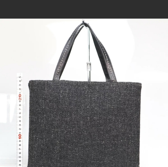 🥳HP🥳Kate Spade Wool Tote Bag Black Gray Silver - Picture 9 of 10